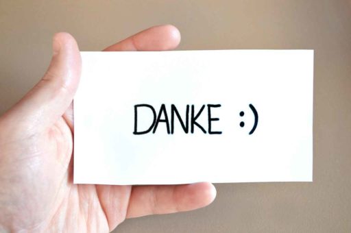 Danke - uma das principais palavras a utilizar com o alfabeto alemão